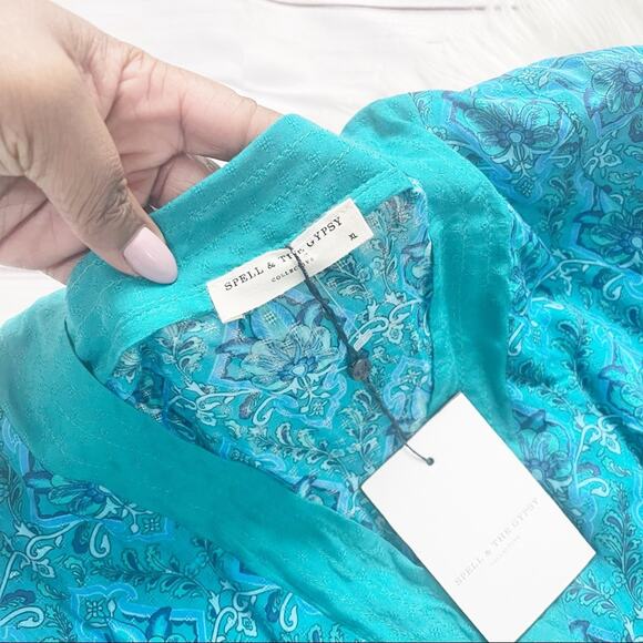 Spell & the Gypsy Women's Collective Jewel Soiree Dress in Emerald Size XL - Picture 4 of 7